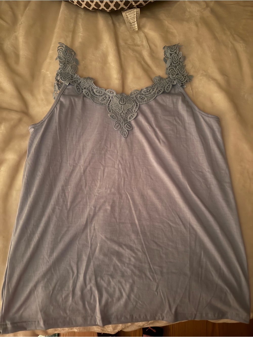 Source Unknown Light Blue Lace-Trim Camisole